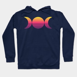 Vaporwave Triple Moon - Dusk Hoodie